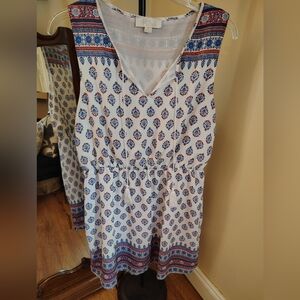 Olive & Oak Blue and Red Patterned Dress